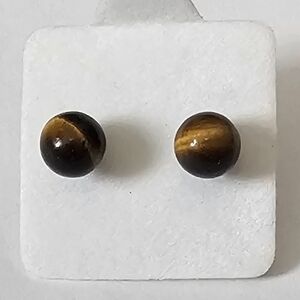 Tiger's Eye Stud Earrings